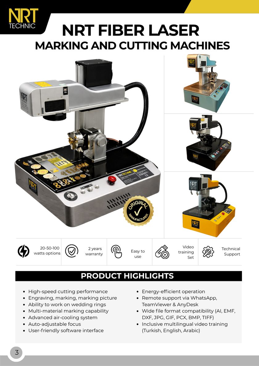 NRT Technic Fiber Laser Marking and Cutting Machine – product overview and key features, catalog page 3