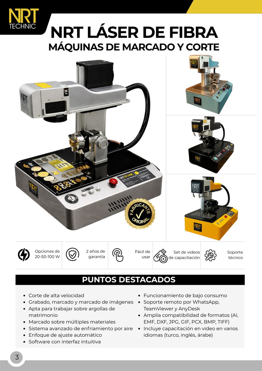 NRT Technic Máquina de marcado y corte láser fibra – presentación del producto y características principales, página 3 del catálogo