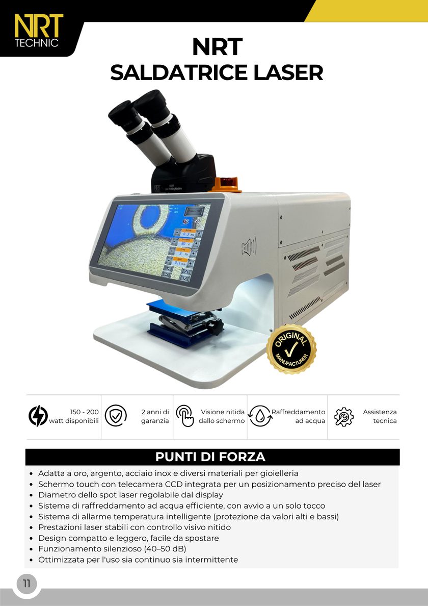 NRT Technic Saldatrice Laser – panoramica del prodotto e caratteristiche principali, pagina 13 del catalogo