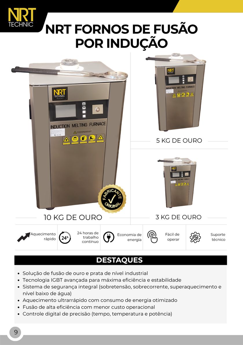NRT Technic Forno de Fundição por Indução Grande – visão geral do produto e principais recursos, página 11 do catálogo