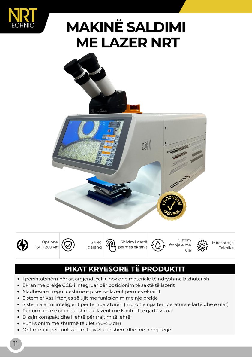 NRT Technic Makinë për Saldim me Laser – prezantimi i produktit dhe karakteristikat kryesore, faqja 11 e katalogut