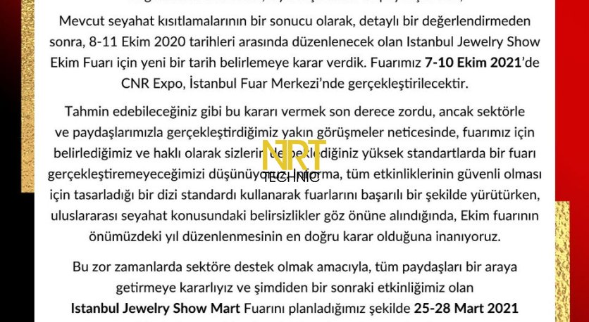 2020 Fuar Erteleme